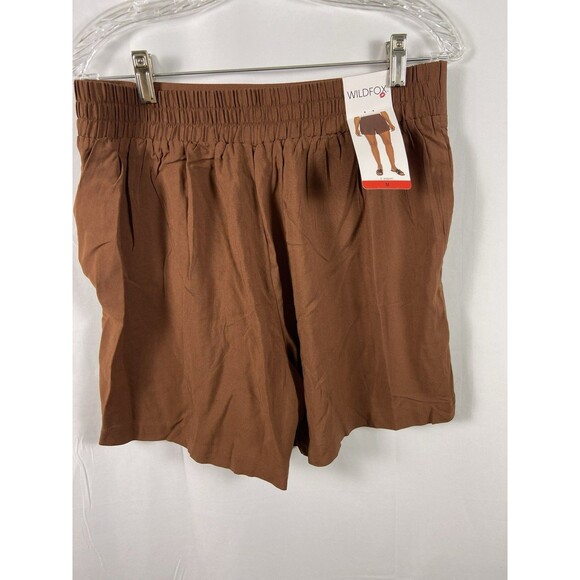 Wild fox Women’s Brown Rayon Shorts Sz XL Pull On 5” Inseam Stretch - Picture 5 of 8